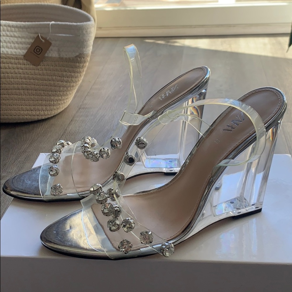 Rhinestone and PVC Zara heels
